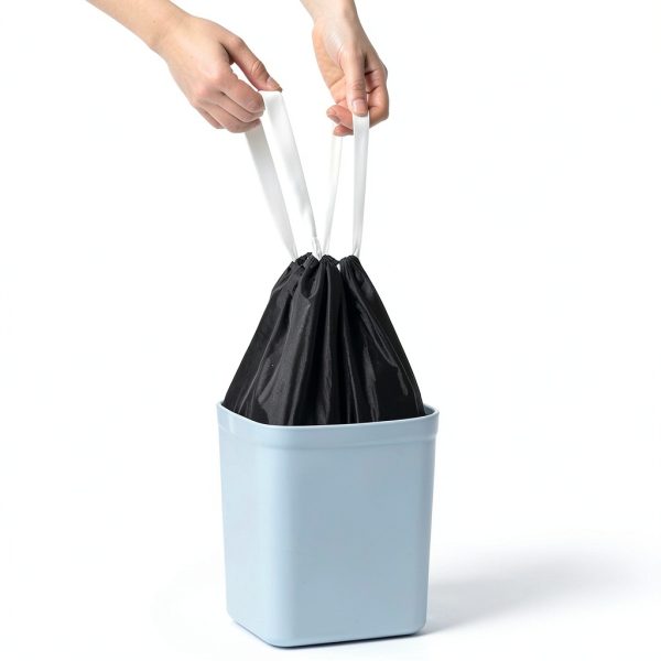 10 Gallon Drawstring Trash Bags by RayPard - Heavy Duty HDPE, 120-3