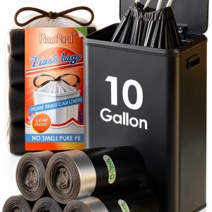 10 Gallon Drawstring Trash Bags by RayPard - Heavy Duty HDPE, 120-0