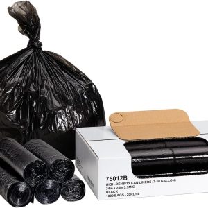 Trash Can Liner TYPLASTICS 7-10 Gallon Black 24x24 1000 Count-0